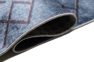 Teppich Toscana Geometrisch Blau Gold Quadrate