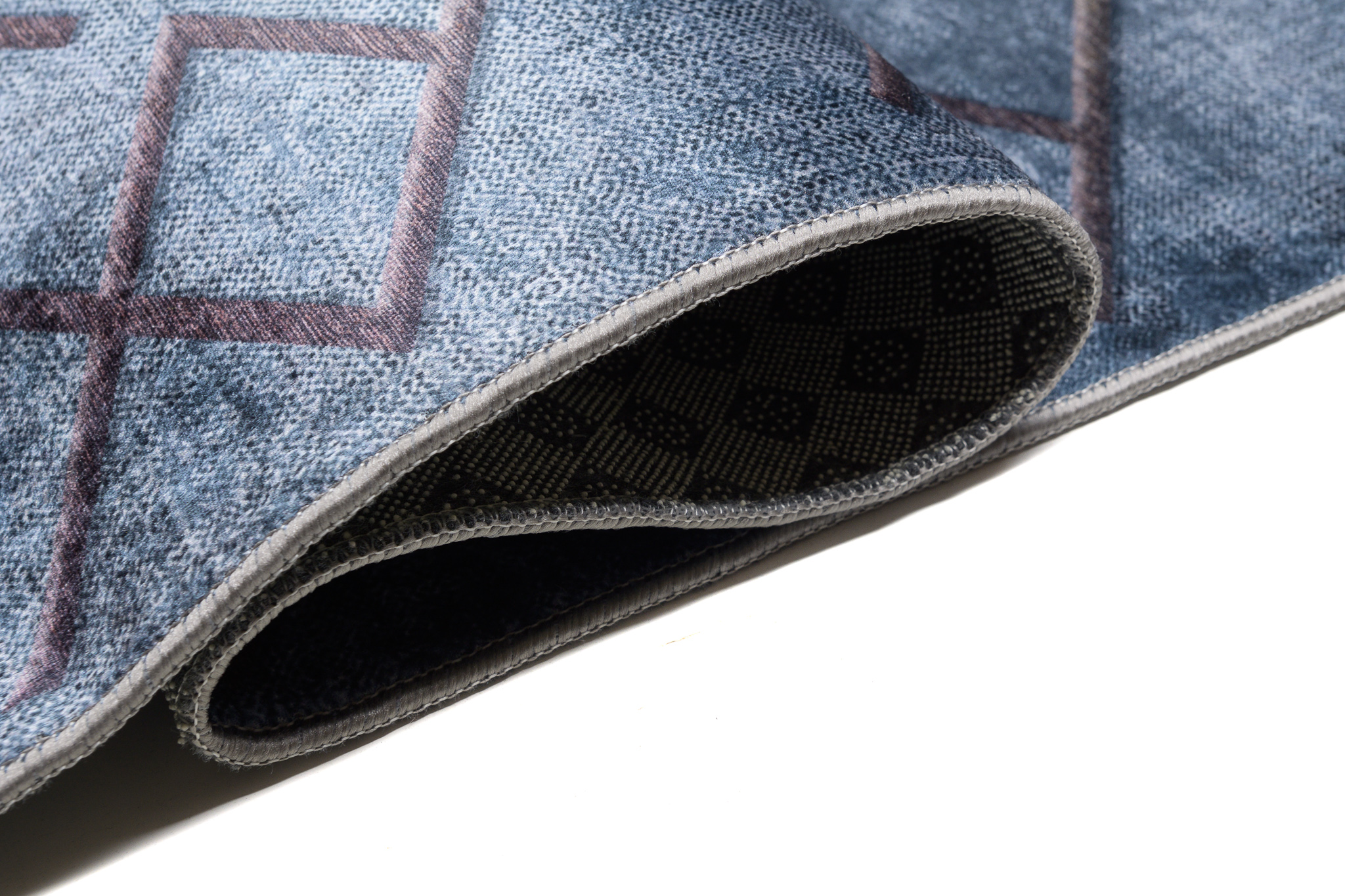 Teppich Toscana Geometrisch Blau Gold Quadrate