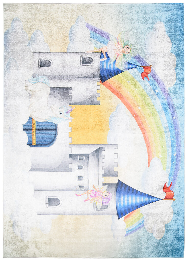 Teppich Emma Kinderzimmer Bunt Schloss Hell