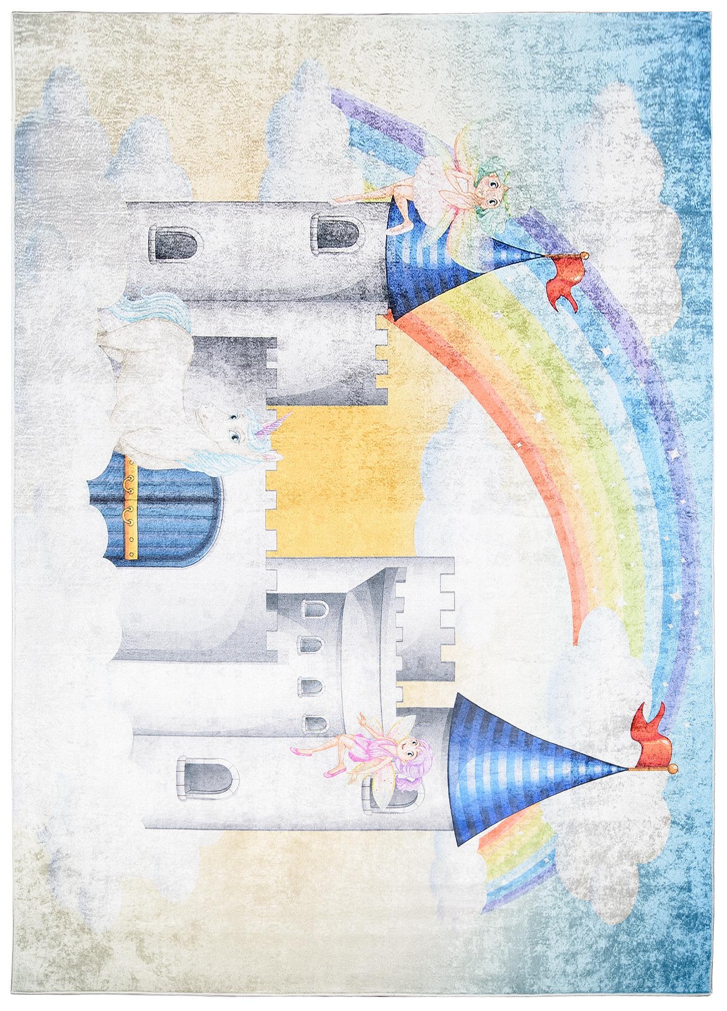 Teppich Emma Kinderzimmer Bunt Schloss Hell