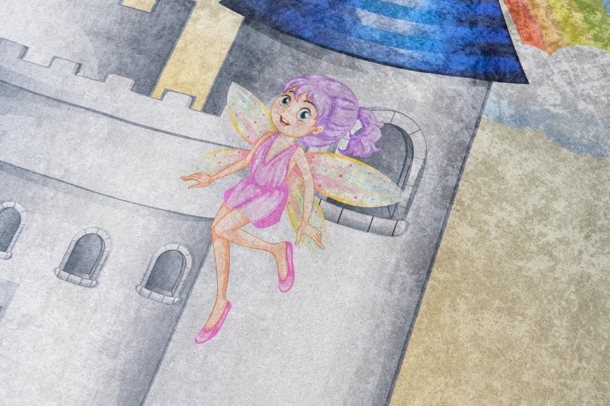 Teppich Emma Kinderzimmer Bunt Schloss Hell