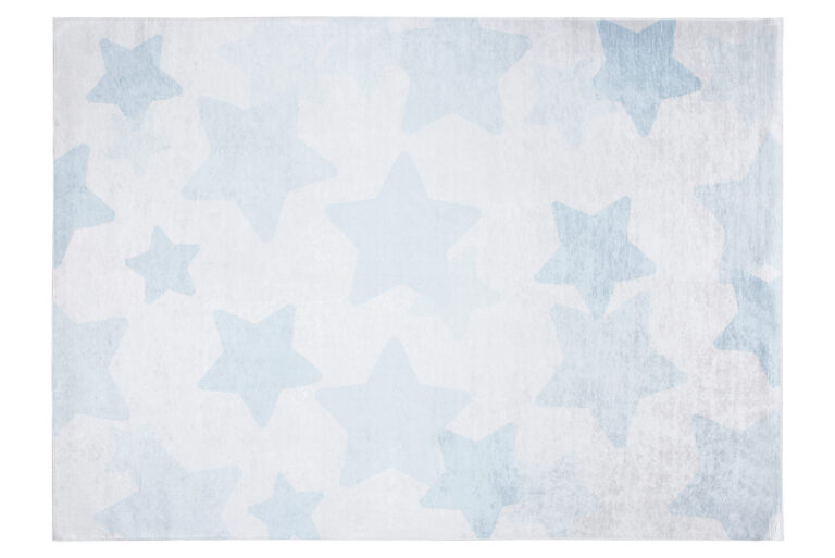 Teppich Emma Kinderzimmer Hellblau Sterne Rutschfest