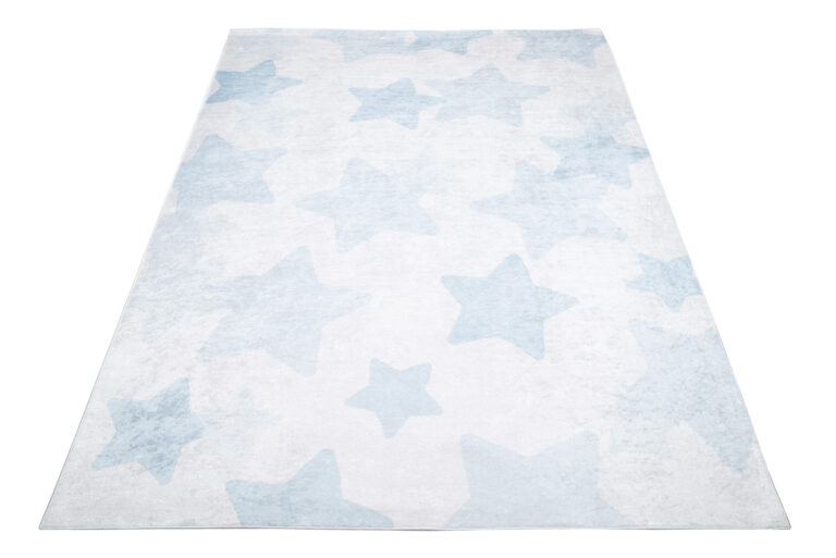 Teppich Emma Kinderzimmer Hellblau Sterne Rutschfest