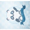 Teppich Emma Rutschfest Waschbar Blau Panda