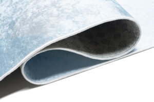 Teppich Emma Rutschfest Waschbar Blau Panda