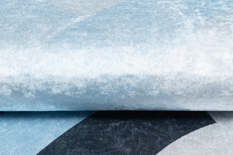 Teppich Emma Rutschfest Waschbar Blau Panda