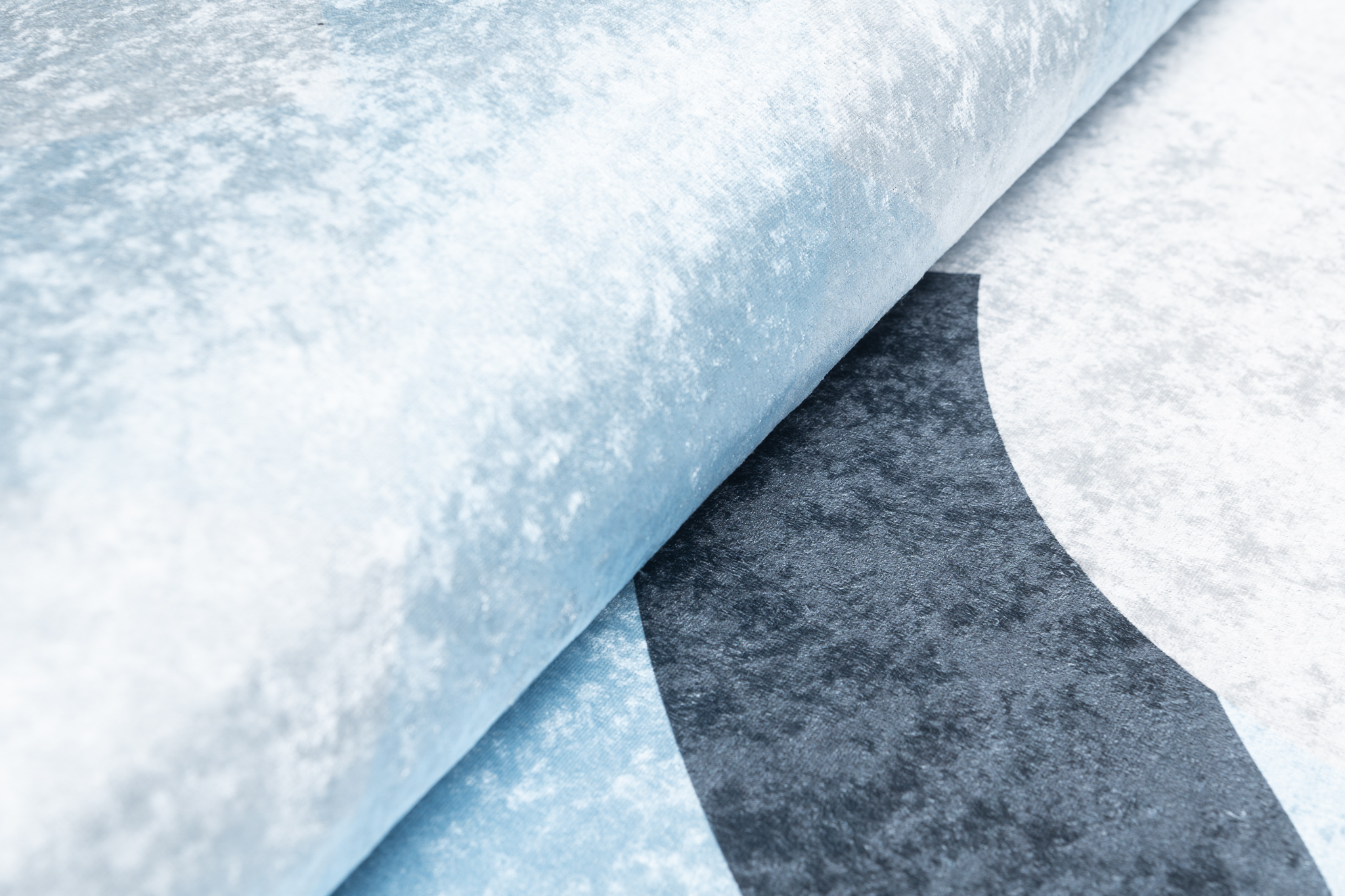 Teppich Emma Rutschfest Waschbar Blau Panda