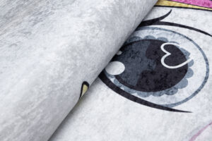 Teppich Emma Kinderzimmer Grau Einhorn Rutschfest