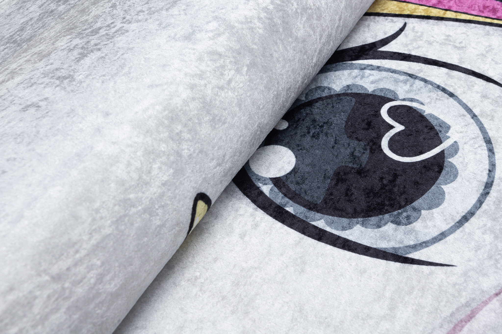 Teppich Emma Kinderzimmer Grau Einhorn Rutschfest