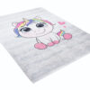 Teppich Emma Kinderzimmer Grau Einhorn Rutschfest