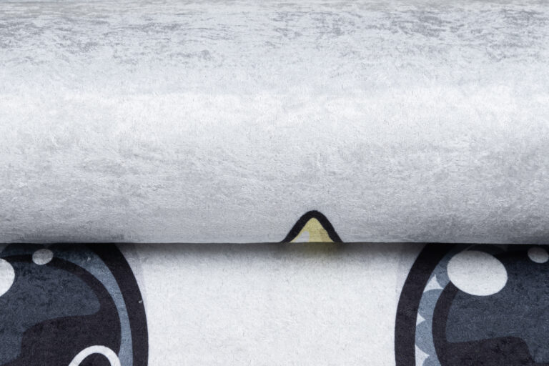 Teppich Emma Kinderzimmer Grau Einhorn Rutschfest