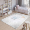 Teppich Emma Kinderzimmer Grau Elephant Mond Rutschfest