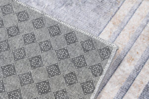 Teppich Toscana Meliert Grau Gold Rahmen