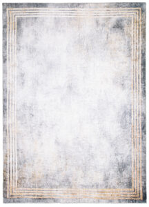 Teppich Toscana Meliert Grau Gold Rahmen