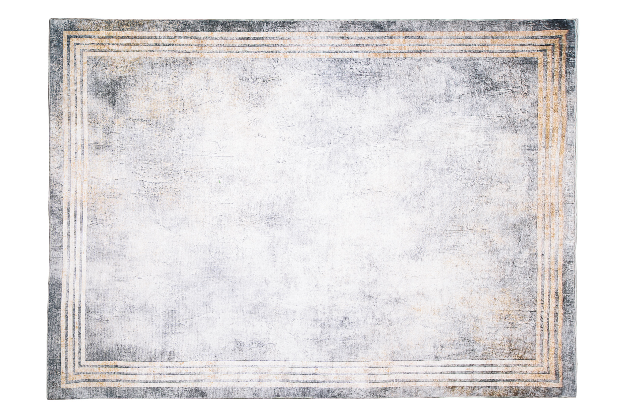 Teppich Toscana Meliert Grau Gold Rahmen