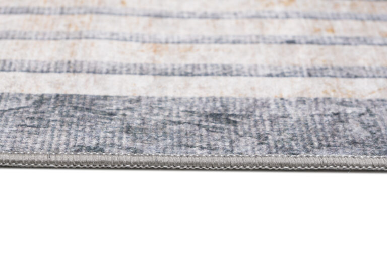 Teppich Toscana Meliert Grau Gold Rahmen