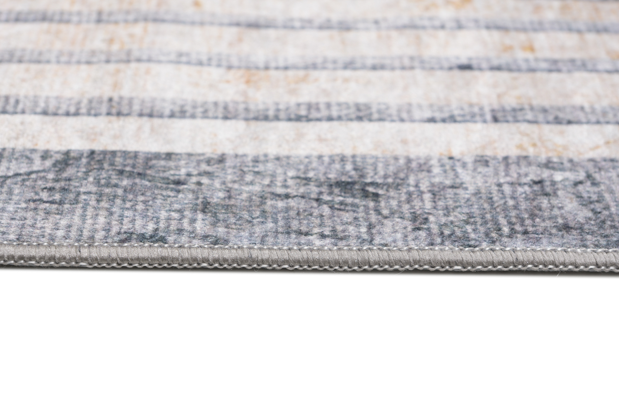 Teppich Toscana Meliert Grau Gold Rahmen