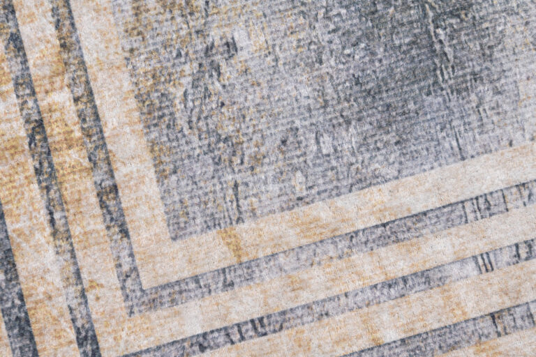 Teppich Toscana Meliert Grau Gold Rahmen