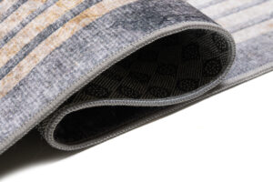 Teppich Toscana Meliert Grau Gold Rahmen