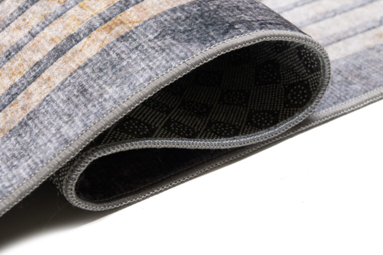 Teppich Toscana Meliert Grau Gold Rahmen