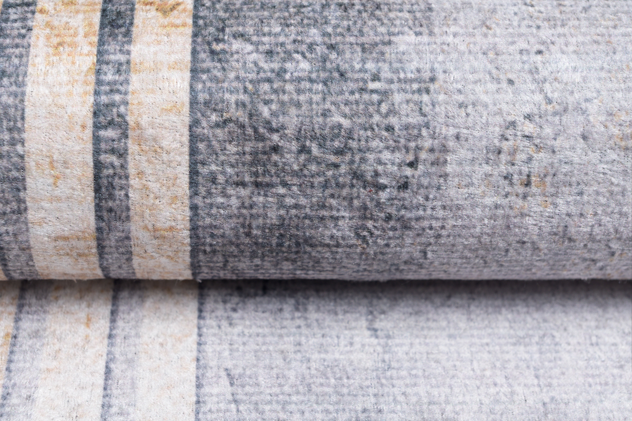 Teppich Toscana Meliert Grau Gold Rahmen