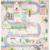 Teppich Emma Kinderzimmer Creme Pastellfarben Stadt