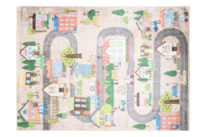 Teppich Emma Kinderzimmer Creme Pastellfarben Stadt