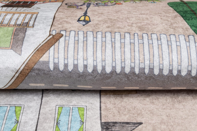 Teppich Emma Kinderzimmer Creme Pastellfarben Stadt