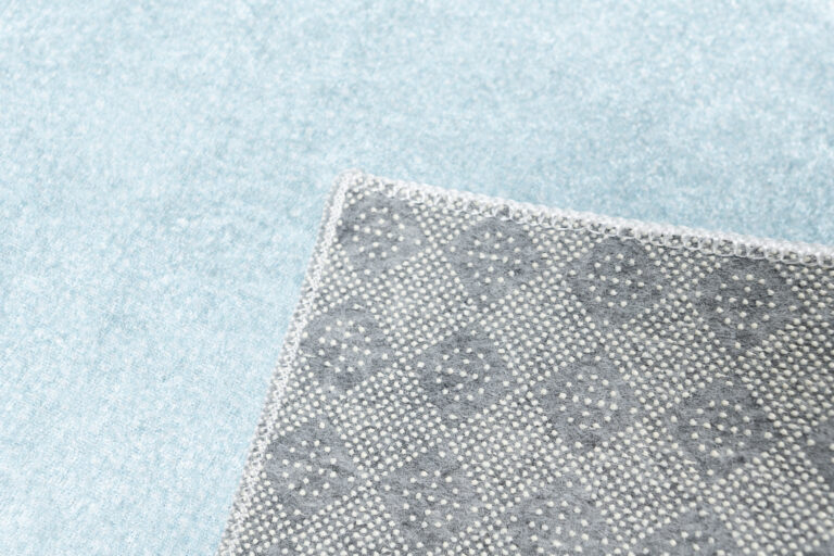 Teppich Emma Rutschfest Waschbar Blau Grau Panda