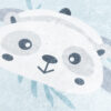Teppich Emma Rutschfest Waschbar Blau Grau Panda