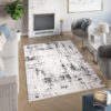 Teppich Juno Kurzflor Creme Schwarz Grau Splash Modern Design