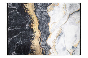 Teppich Toscana Fransen Grau Golden Glamour