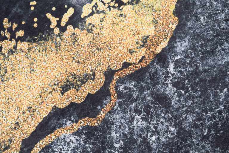 Teppich Toscana Fransen Grau Golden Glamour