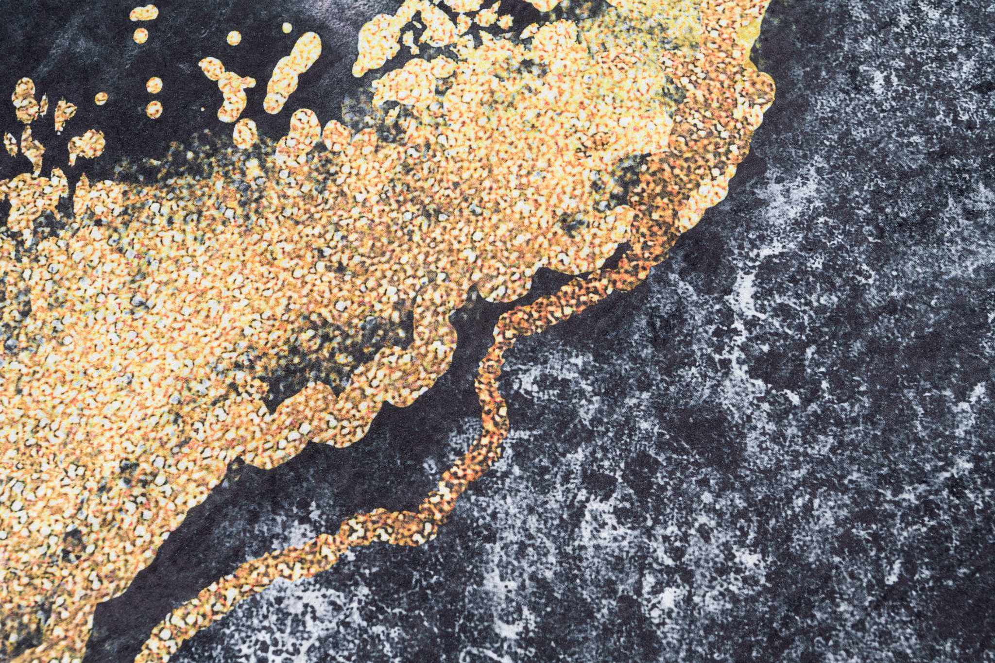 Teppich Toscana Fransen Grau Golden Glamour