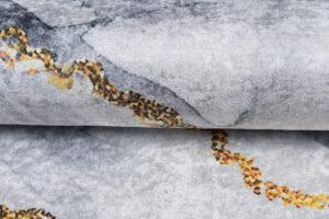 Teppich Toscana Fransen Grau Golden Glamour