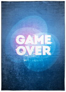 Teppich Emma Rutschfest Waschbar Marineblau Game Over