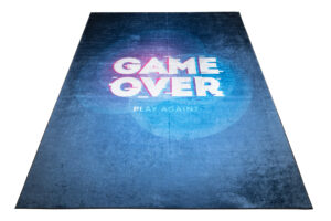 Teppich Emma Rutschfest Waschbar Marineblau Game Over