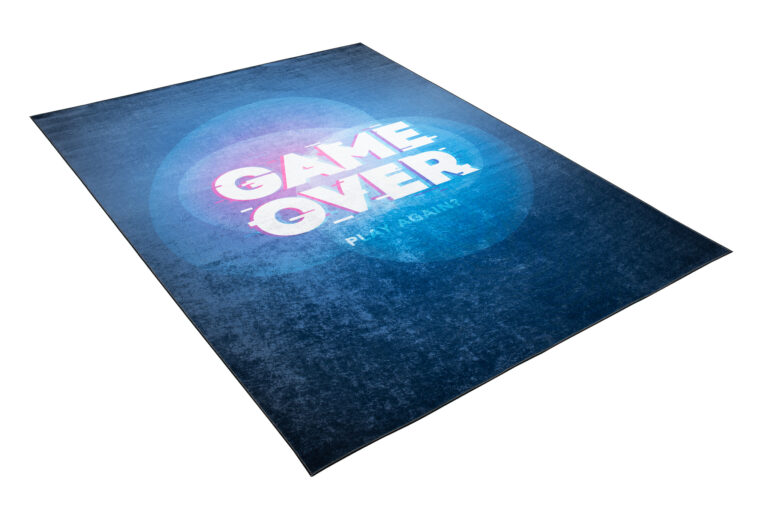 Teppich Emma Rutschfest Waschbar Marineblau Game Over