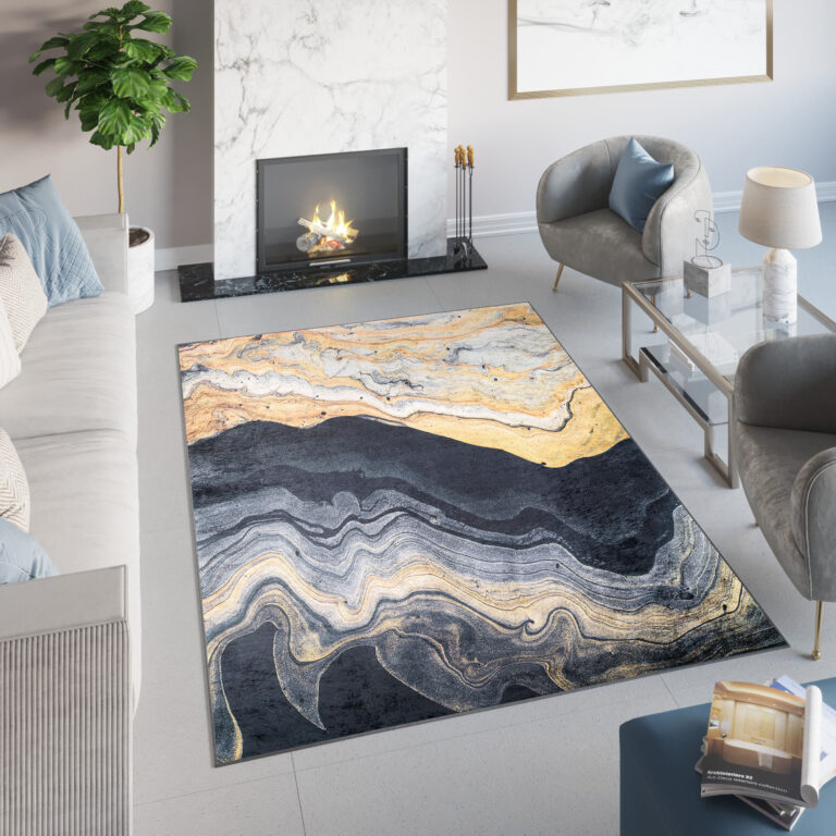 Teppich Toscana Grau Golden Achat Anti-Rutsch