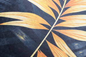 Teppich Toscana Dunkelblau Gelb Jungle Blätter