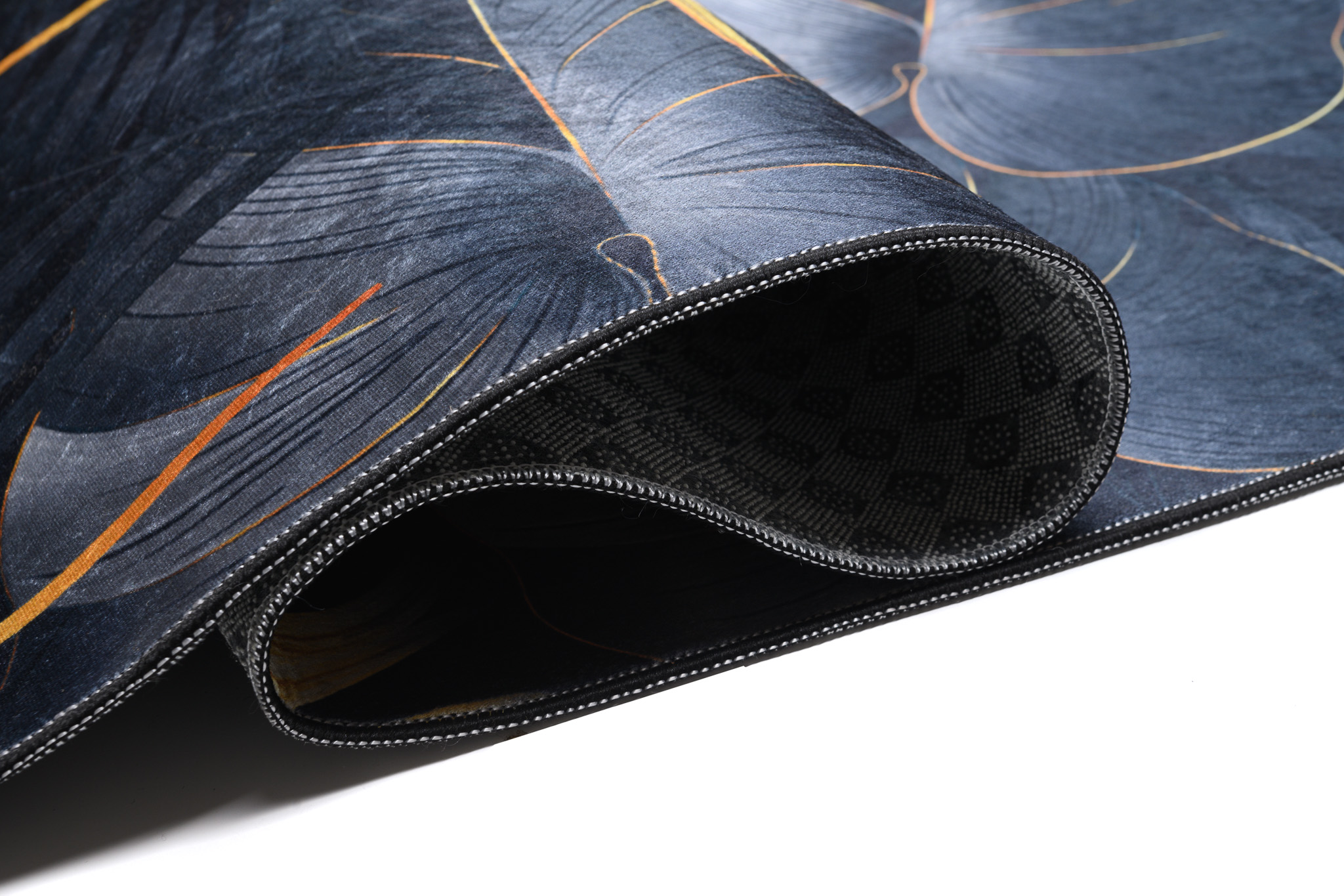 Teppich Toscana Dunkelblau Gelb Jungle Blätter