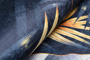 Teppich Toscana Dunkelblau Gelb Jungle Blätter