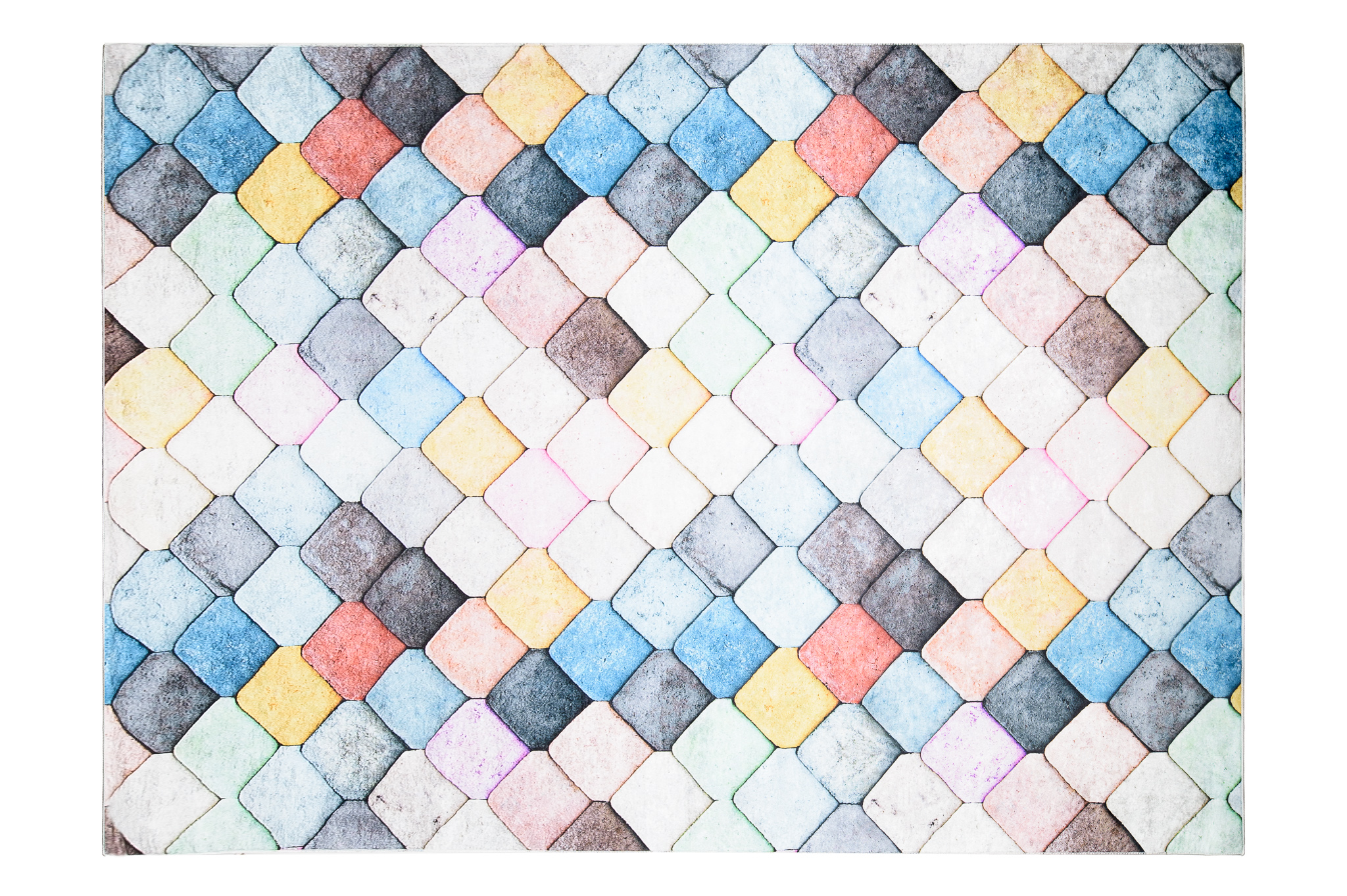 Teppich Toscana Geometrisch Quadrate Pastellfarben