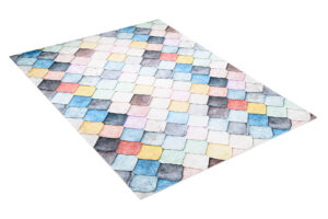 Teppich Toscana Geometrisch Quadrate Pastellfarben