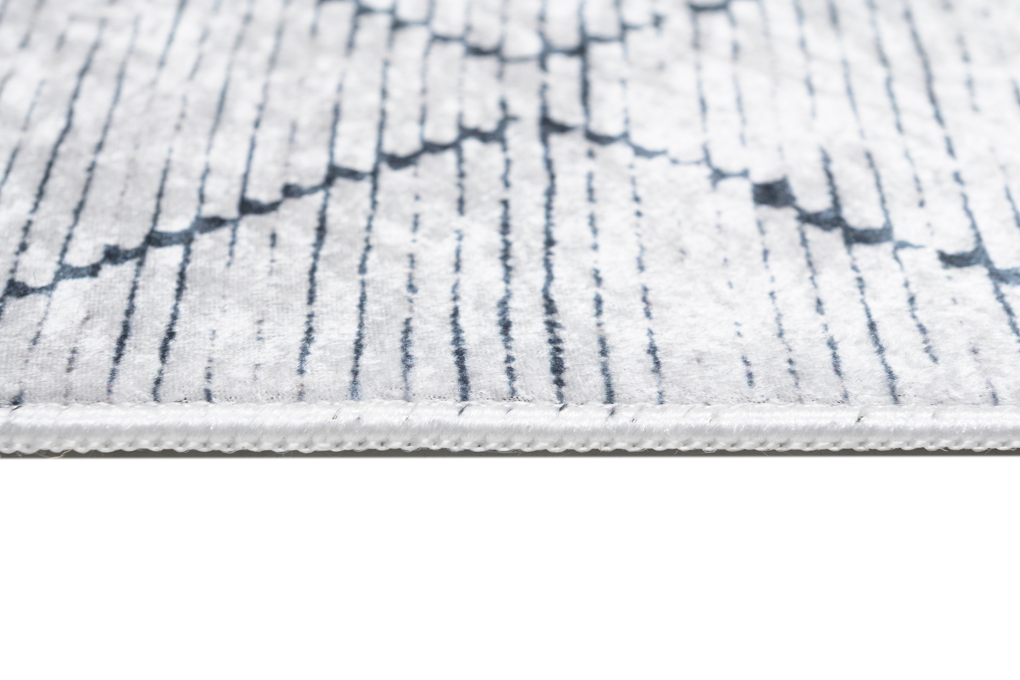 Teppich Toscana Geometrisch Grau Marineblau Zickzack