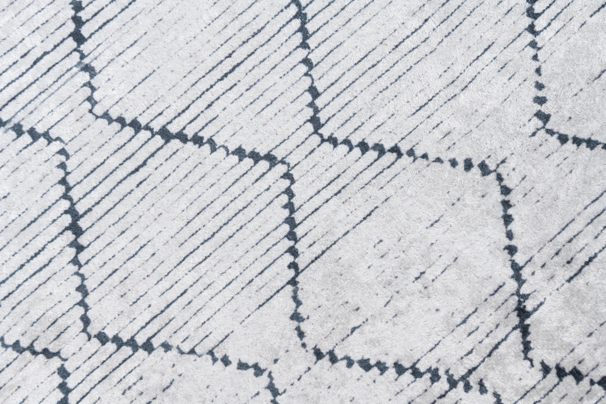 Teppich Toscana Geometrisch Grau Marineblau Zickzack