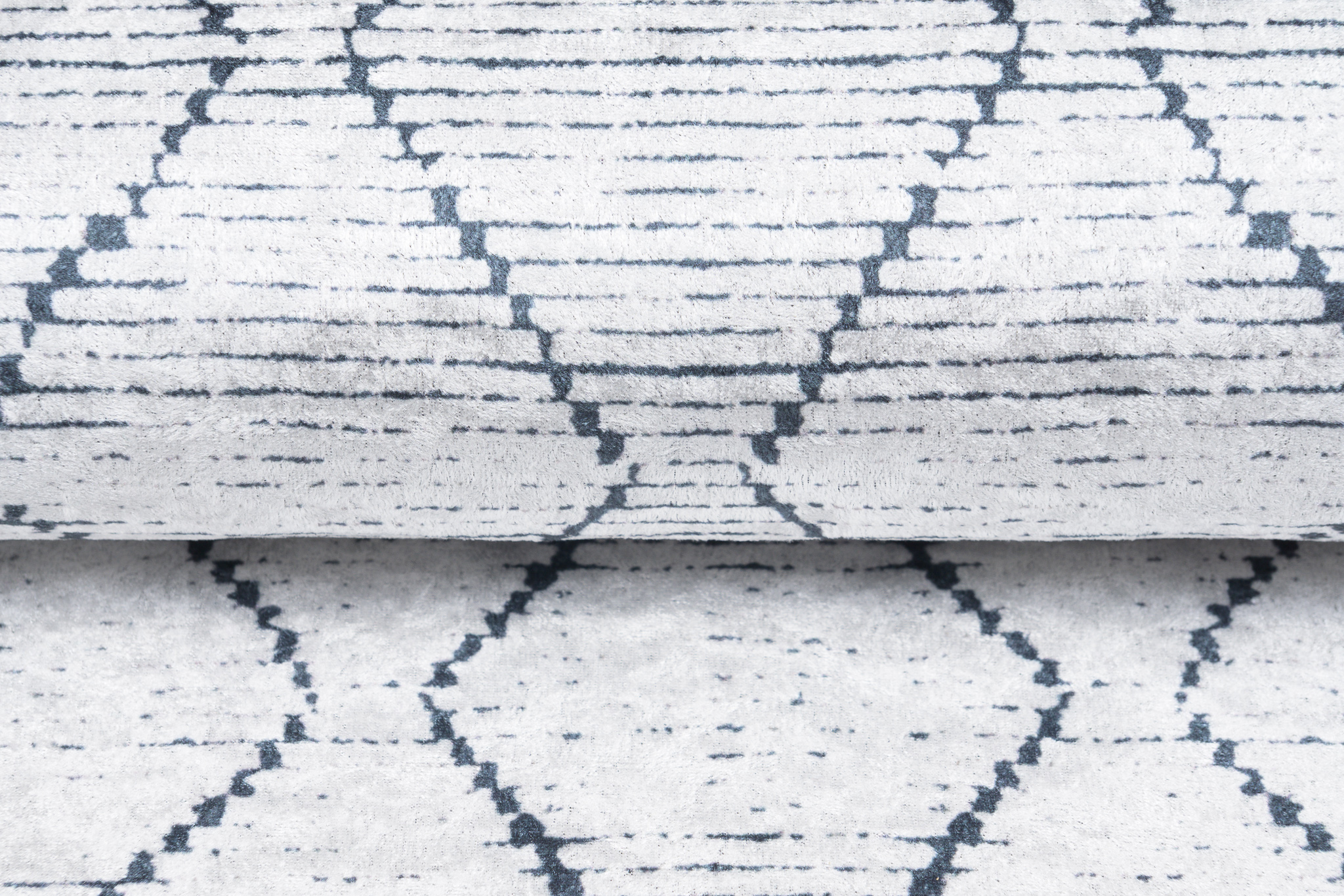 Teppich Toscana Geometrisch Grau Marineblau Zickzack