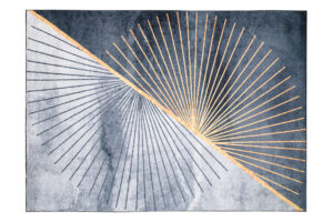 Teppich Toscana Grau Golden Strahlen Anti-Rutsch