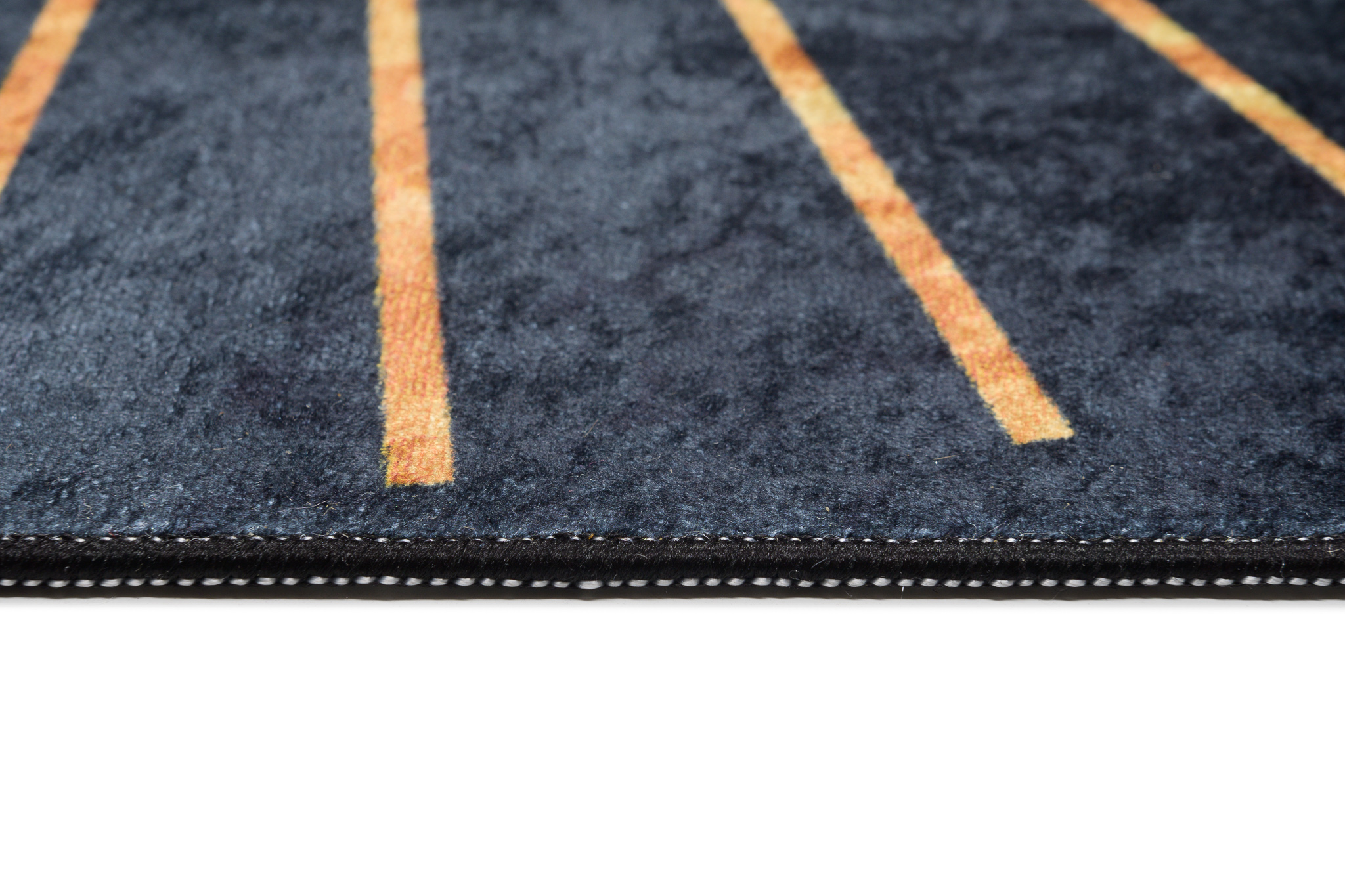 Teppich Toscana Grau Golden Strahlen Anti-Rutsch