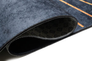 Teppich Toscana Grau Golden Strahlen Anti-Rutsch